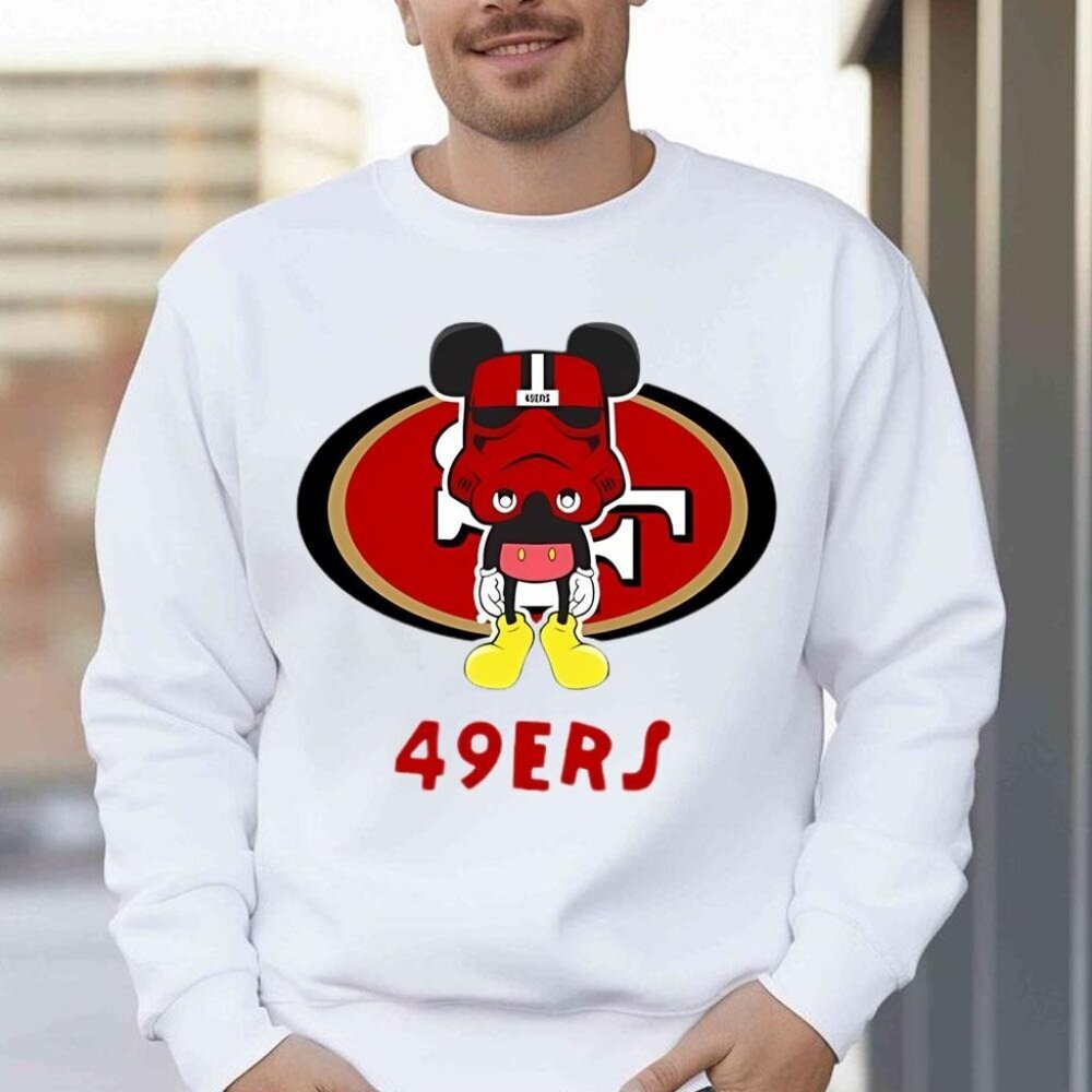 San Francisco 49ers Mickey Crewneck Sweatshirt Star Wars Stormtrooper Design 17